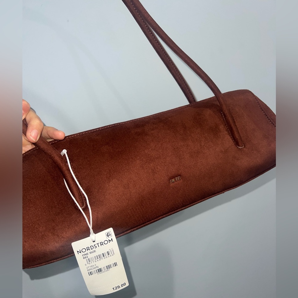 NWT JW Pei Nova Shoulder Brown Suede Bag - Picture 5 of 5